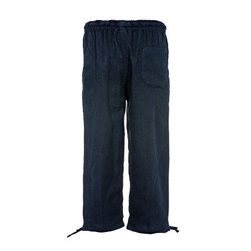 Tumia LAC - Lightweight Childrens Trousers - 100% Cotton - Breathable Comfortable Fabric - Elasticated Drawstring Waist - Navy Blue - Age 2-3