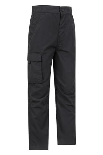 Mountain Warehouse Active Kids Trousers - Lightweight, Fast Drying All Season Pants, Shrink & Fade Resistant Casual Bottoms - for Spring Summer, Travelling, Camping Black 5-6 Years
