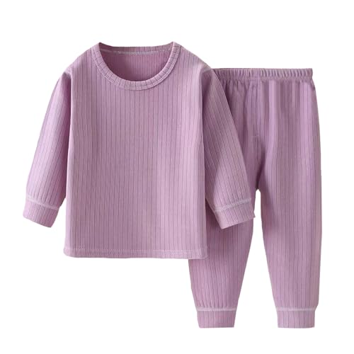 Hikewin Girls Base Layer Long Johns Tops and Trousers Sets hermal Underwear Set Girls' Thermal Sets Purple 3-4Years