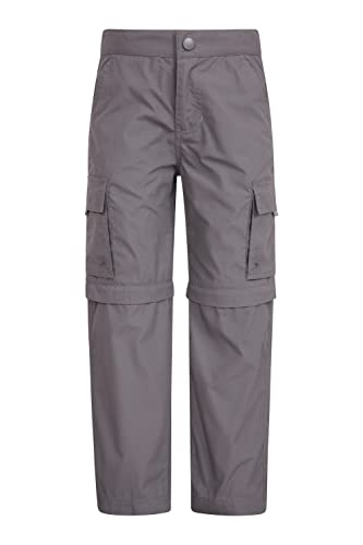 Mountain Warehouse Active Kids Convertible Trousers -Shrink & Fade Resistant Childrens Trousers, Fast Dry, Zip Off Casual Bottoms - for Spring Summer, Camping, Travelling Dark Grey 9-10 Years