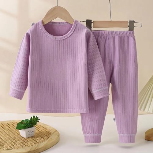 Hikewin Girls Base Layer Long Johns Tops and Trousers Sets hermal Underwear Set Girls' Thermal Sets Purple 3-4Years