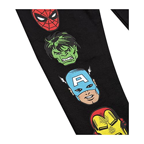 Marvel Boys Jogging Bottoms Pack of 2, 2PK Tracksuit Bottoms, Spiderman Captain America Hulk Merchandise (4-5 Years) Black