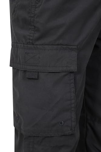 Mountain Warehouse Active Kids Trousers - Lightweight, Fast Drying All Season Pants, Shrink & Fade Resistant Casual Bottoms - for Spring Summer, Travelling, Camping Black 5-6 Years