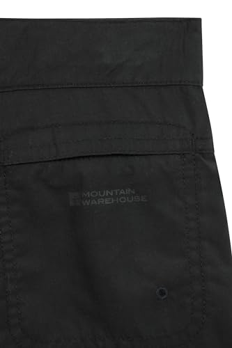Mountain Warehouse Active Kids Trousers - Lightweight, Fast Drying All Season Pants, Shrink & Fade Resistant Casual Bottoms - for Spring Summer, Travelling, Camping Black 5-6 Years