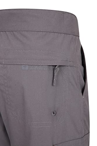 Mountain Warehouse Active Kids Convertible Trousers -Shrink & Fade Resistant Childrens Trousers, Fast Dry, Zip Off Casual Bottoms - for Spring Summer, Camping, Travelling Dark Grey 9-10 Years