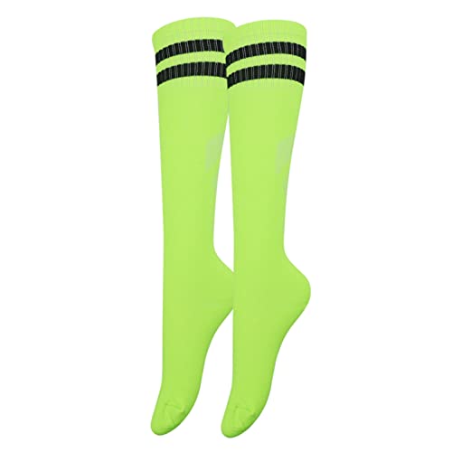SZCXDKJ Children's Football Socks Long Comfortable Thin Children's Football Socks Breathable Fashion Boys and Girls 6-10 Years Old Football Socks (Fluorescent Green)