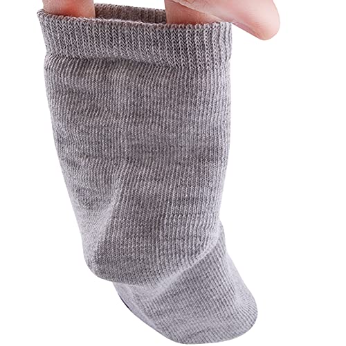 Duufin 18 Pairs Toddler Socks Kids Mid Cut Half Cushion Socks Breathable Unisex Socks for Baby Girls and Boys, Black White Grey, 1-2 Years