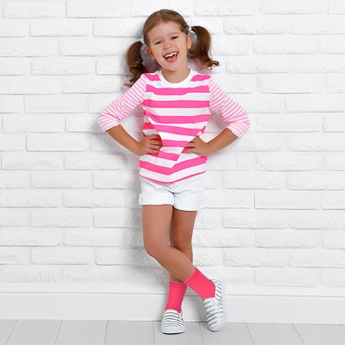 GENTABY Kids Boys Girls Toddler Socks - Multipack Baby Socks for Kids Home Hiking Socks 2-4 Years - 20 Pairs Elastic Mid Cut Socks Shoe Size 7-9