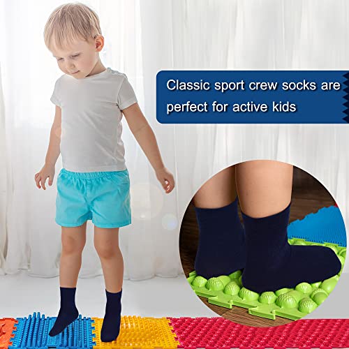 GENTABY Socks Boys Black White Gray Elastic Kids Sports Socks for 7-10 Years 15 Pairs Girls Toddler Socks Size 9-12/12-3