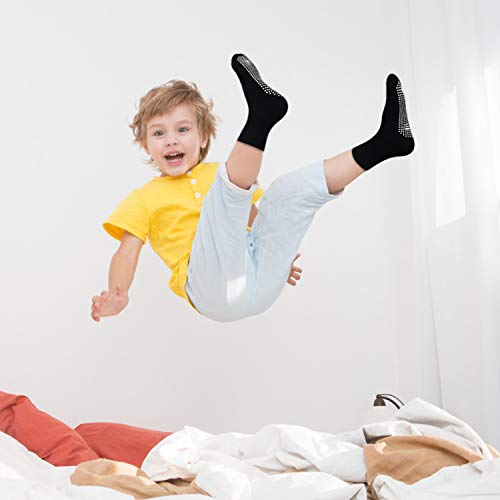 ELUTONG Toddler Socks Non Slip Socks Kids Baby Boys Girls 12 Pairs Anti Skid Socks For 1-3 Years