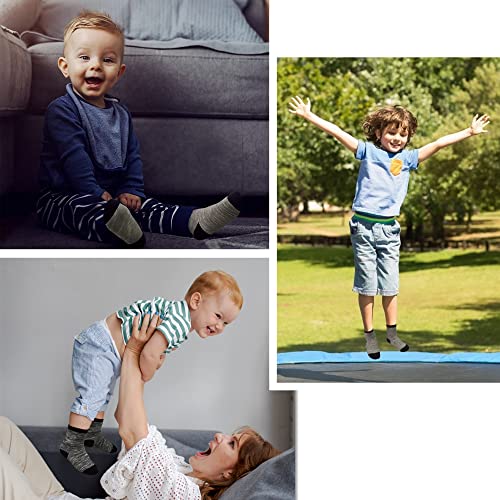 TRAMLE Boys Striped Cotton Socks - 12 Pairs Breathable Cotton Socks for Toddler Kids Boys or Girls （5-7 Years Old） with Striped Designed