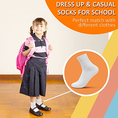 GENTABY Socks Boys Black White Gray Elastic Kids Sports Socks for 7-10 Years 15 Pairs Girls Toddler Socks Size 9-12/12-3