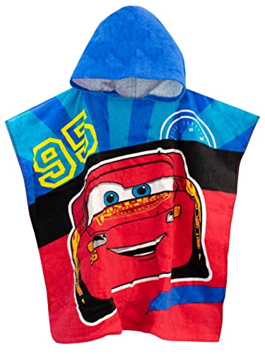 Disney Boys Towel Poncho Cars Red One Size