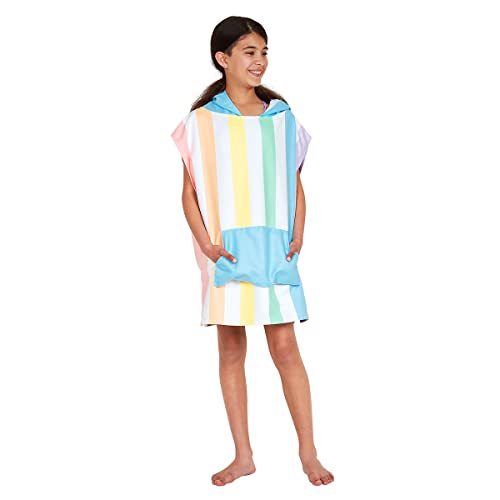 Dock & Bay Poncho with Hood - For Kids - Super Absorbent, Quick Dry - Includes Bag - Summer - Unicorn Waves, Small (Age 4-7)