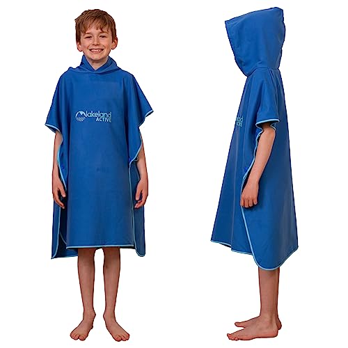 Lakeland Active Patterdale Hooded Changing Poncho Towel - Mid Blue - Child (Age 5-10)