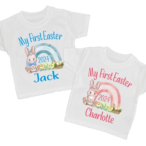 Personalised My 1st First Easter Bunny T Shirt Baby 2024 Girls Boys Outfit