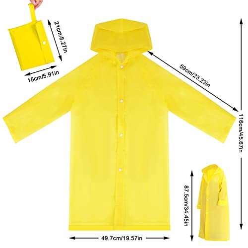 Skyzone Kids Rain Coat for Girls Boys,Portable EVA Raincoat Lightweight Rain Poncho with Hood,Reusable Cute Children Raincoat for Travel Outdoor Climbing Cycling Hiking Camping