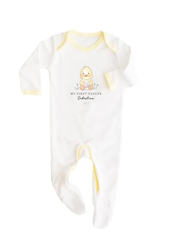 Personalised My First Easter Babygrow Outfit Romper All in One Sleepsuit Baby grow 1st Easter Girls Boys Easter Chick with Eggs