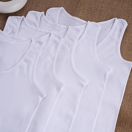 LOREZA ® 5 Girls Vests - Tank Top - 100% Cotton - Design 1-10-11 Years