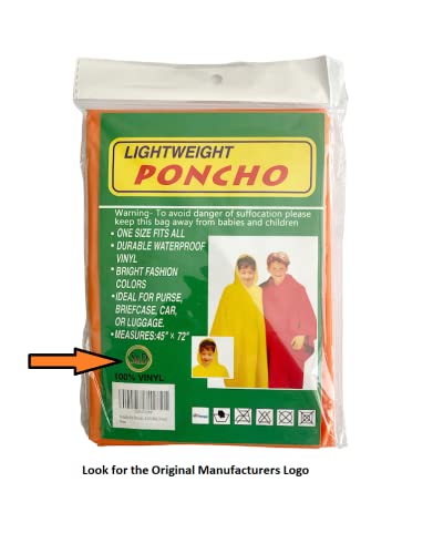 S&D Reusable Kids Raincoat Waterproof Poncho for Children Boys & Girls (Kids, Orange), 6-12