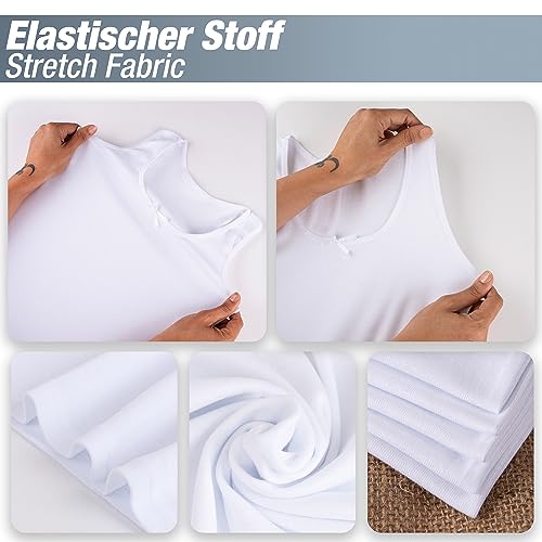 LOREZA ® 5 Girls Vests - Tank Top - 100% Cotton - Design 1-10-11 Years