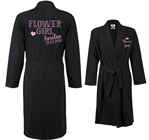 Personalised Flower Girl Robe Wedding Bridesmaid Personalised Name Pjs Girls Personalised Dressing Gown
