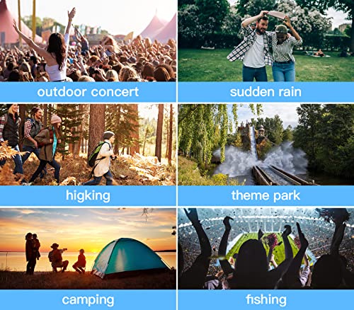 10 Poncho Waterproof, Rain Ponchos Family Pack, Disposable Rain Poncho for Adult & Kid, Unisex Clear Poncho with Drawstring Hood, Lightweight Rain Coat, Perfect for Disney, Hiking, Festivals