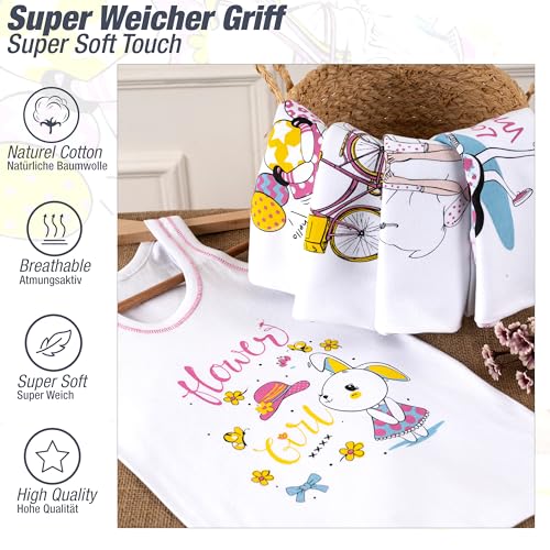 LOREZA ® 5 Piece Girls Cotton Undershirts 100% Cotton - 164-170 (14-15 Years) - M-1