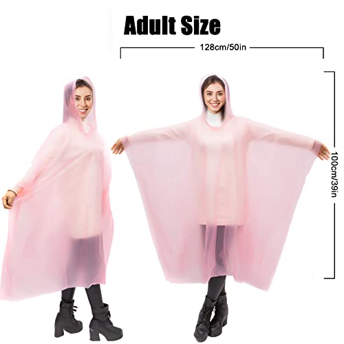 AXNSATRE Rain Poncho Waterproof Adult Kids - 10PCS Disposable Poncho Waterproof Family Pack, Ponchos for Women Men Festival, Plastic Poncho Bulk for Emergency, Travel, Festival Accessories, Camping