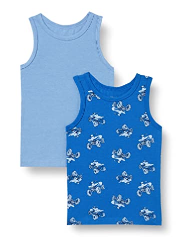 Name It Boy's Nkmtank Top 2P Nautical Blue ATV Noos Undershirt, 7-8 Years