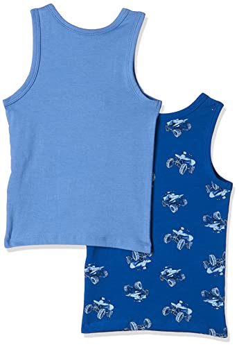 Name It Boy's Nkmtank Top 2P Nautical Blue ATV Noos Undershirt, 7-8 Years