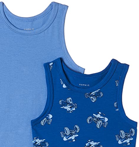 Name It Boy's Nkmtank Top 2P Nautical Blue ATV Noos Undershirt, 7-8 Years