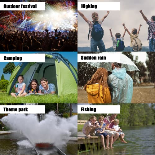 AXNSATRE Rain Poncho Waterproof Adult Kids - 10PCS Disposable Poncho Waterproof Family Pack, Ponchos for Women Men Festival, Plastic Poncho Bulk for Emergency, Travel, Festival Accessories, Camping