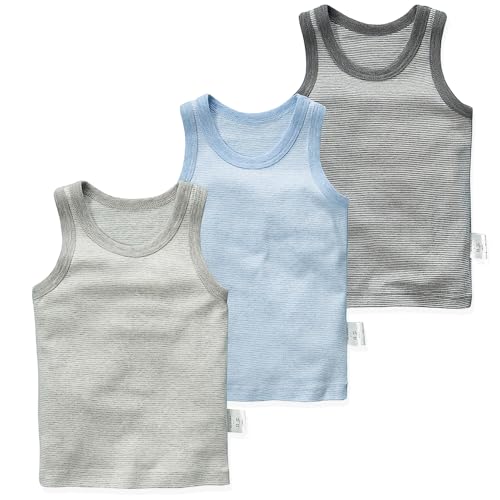 Boys Vests Sleeveless Tank Top 12M Stripes, 3 Pack