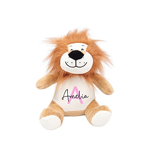 Personalised Lion Soft Toy with Name & Initial, Customisable Baby Gift, New Baby Gift, Newborn Baby Gift, Baby Boy, Baby Girl, Custom Teddy Bear, Keepsake, Baby Shower Gift, Christening Gift