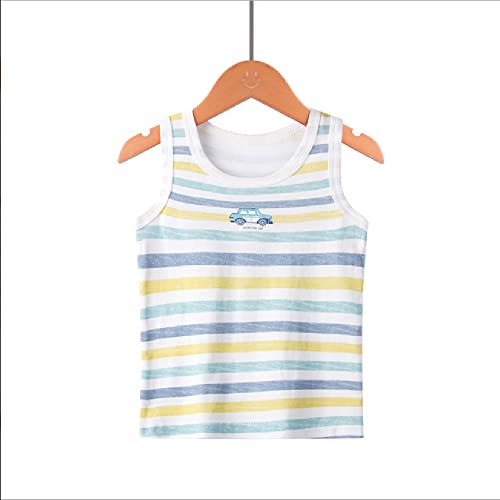 Yintry Boys Round Neck Vests Underwear Sleeveless Breathable T-Shirt Kids Soft Cotton Tank Tops Children Plain White or Print Undershirts for 2-10 Years
