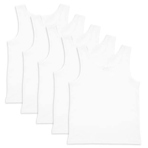 Girls TEW 5 Pack Vests - 4/5 YRS - White