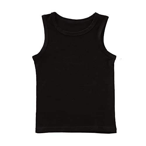 Vakobo Boys' Cotton Vests (3/Pack) Size 2t 3t Black White Gray