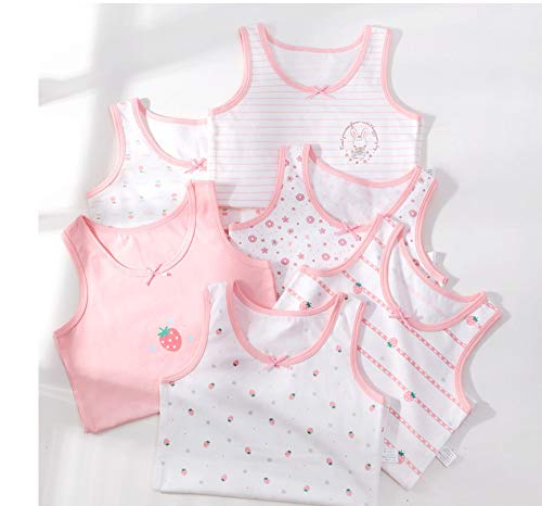 Allmeingeld Little Girls' Strawberry Tanks Cotton Undershirts Multipack Pink for 5-6 Years