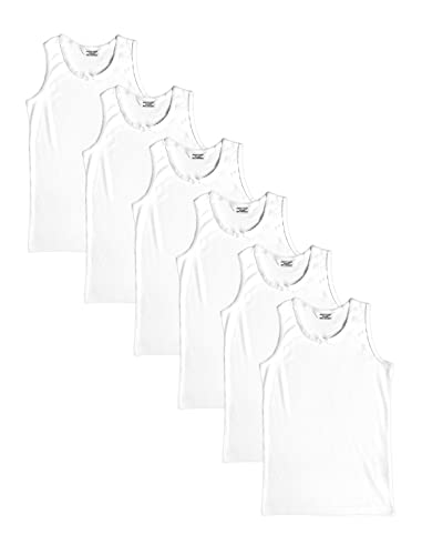 Bahob® 6 Pack Girl's Underwear Vests Soft Cotton Tank Tops Kids Sleeveless Vests Undershirts 100% Cotton 3-13 Years (6 Pack White, 12-13 Years)