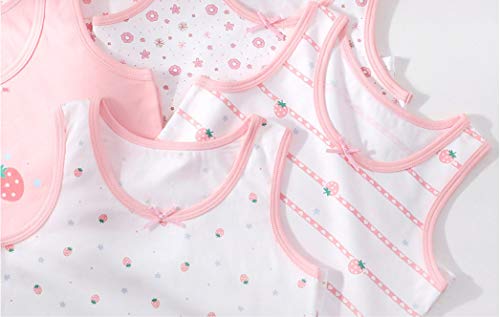 Allmeingeld Little Girls' Strawberry Tanks Cotton Undershirts Multipack Pink for 5-6 Years