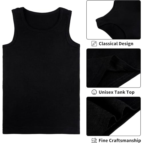 Vakobo Boys' Cotton Vests (3/Pack) Size 2t 3t Black White Gray