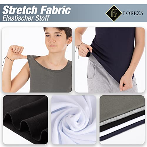 LOREZA ® 5 Pack Boys Vests 100% Cotton (164-170 (14-15years), Mix)