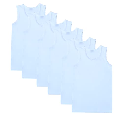 Girls Vests Pack of 6 100% Cotton Warm Vests/Available in Ages 2 up to 13 Years (6-8Years, 6 Girls Vest)