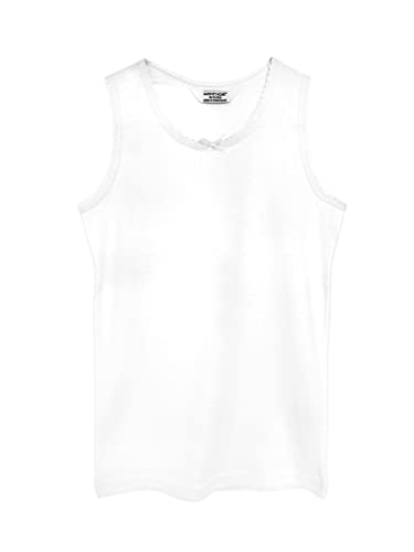 Bahob® 6 Pack Girl's Underwear Vests Soft Cotton Tank Tops Kids Sleeveless Vests Undershirts 100% Cotton 3-13 Years (6 Pack White, 12-13 Years)