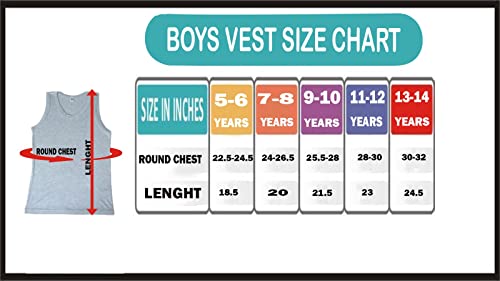 Bahob® 6 Pack Boy's Underwear Vests Soft Cotton Tank Tops Kids Sleeveless Vests Undershirts Cotton 5-14 Years (White, 13-14 Years)