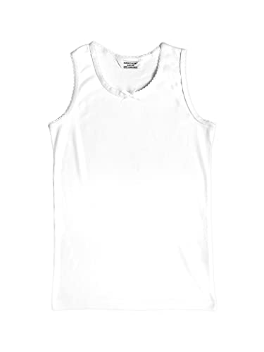 Bahob® 6 Pack Girl's Underwear Vests Soft Cotton Tank Tops Kids Sleeveless Vests Undershirts 100% Cotton 3-13 Years (6 Pack White, 12-13 Years)
