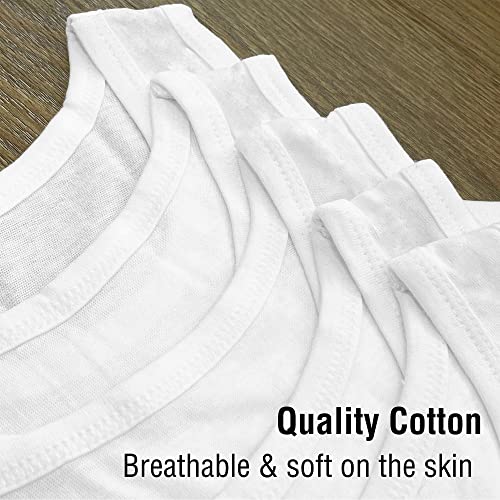 Boys TEW 5 Pack Vests - 10/11 YRS - White