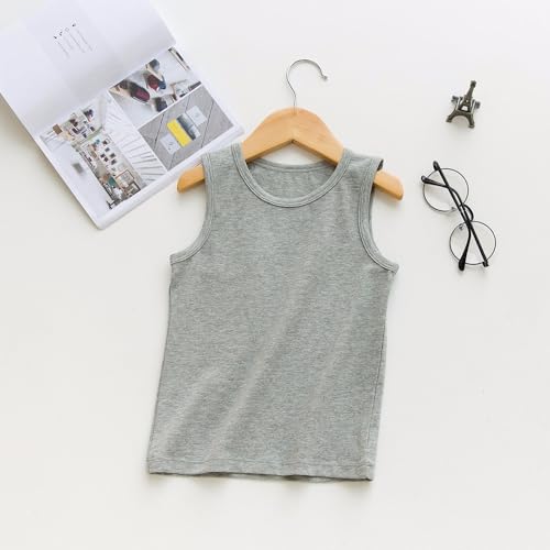 Vakobo Boys' Cotton Vests (3/Pack) Size 2t 3t Black White Gray
