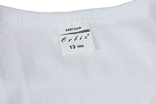 orbiz Boys/Girls Pack of 5 Kids Vests | 100% Pure Cotton Interlock Vests | Tank Tops Sleeveless Vests Undershirts 3-13 Years Multicolour